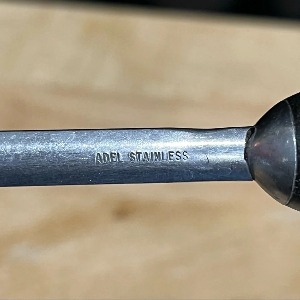 Vintage Meat Fork Adel Stainless Steel with black handle